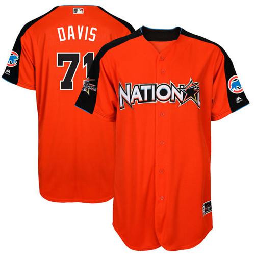 Cubs #71 Wade Davis Orange All-Star National League Stitched MLB Jersey